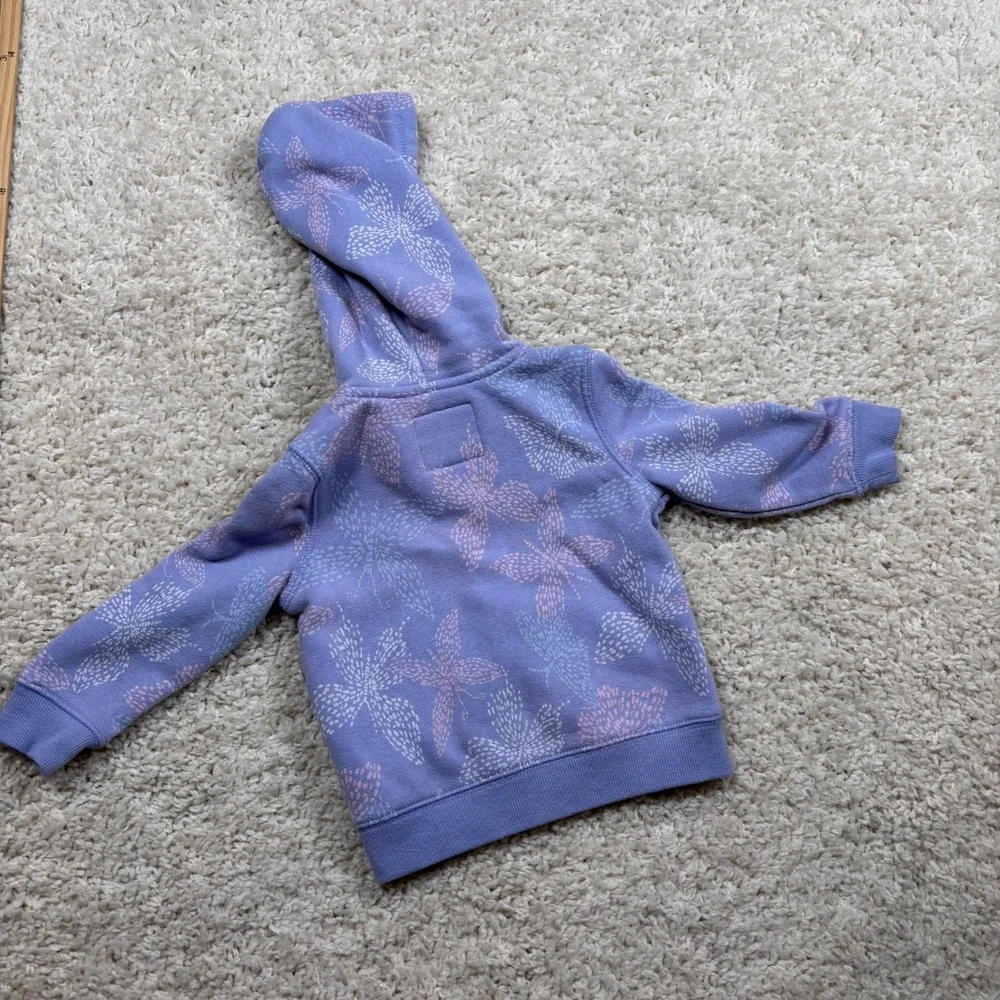 OshKosh B'gosh Toddler Girl 12 Months‎ Lavender Butterfly Zip Up Hoodie